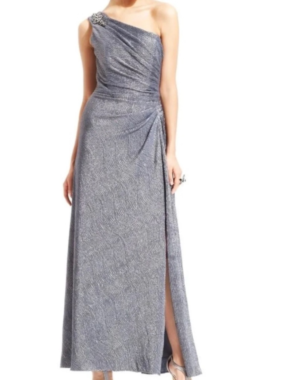 Alex Evenings On Shoulder Shimmering Metallic Gown - 6P 🌟